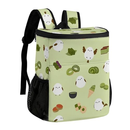 シマエナガ 鳥柄 クーラー バックパック 保冷リュック 大容量 クーラーボックス 保冷リュック 冷蔵庫バッグ 保温 釣り キャンプ クーラーボックス クーラーバッグ