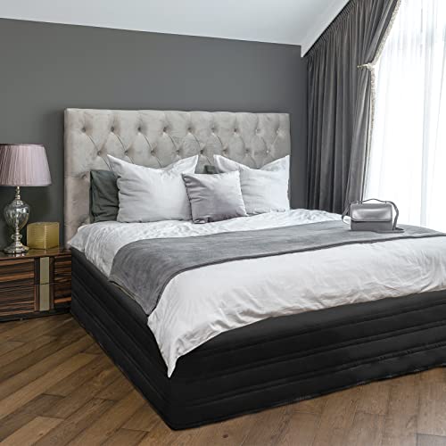 Ramesses Bed Skirt Wrap Around Dust, Smooth And Clear Appearance And With Easy To Put On 14 Inch Drop (Queen, Black) #TOP30