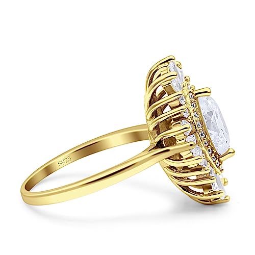 OMRANII Art Deco Marquise Shape Engagement Ring With Baguette And Round Halo Vintage Design Cubic Zirconia Stones 925 Sterling Silver2