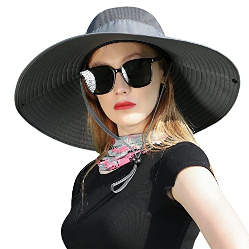 Image of Wide Brim Sun Hat for Men Women UV Protection Ventilated Summer Hats for Fishing Hiking Garden Beach