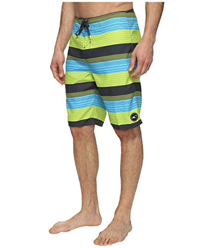 O'Neill Men's 21 Inch Outseam Ultrasuede Swim Boardshort, Turquoise Plaid, 302