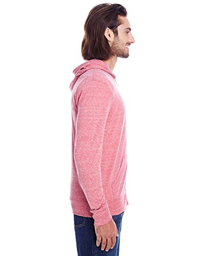 Threadfast Apparel Unisex Triblend Full-Zip Light Hoodie XL RED TRIBLEND2