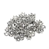100 Stück Stahl-Spikes für Steigeisen im Freien, rutschfeste Stiefelnieten, Winter, Wandern, Sicherheit, Metall, gelb, 12 mm (Stahl-Stollen)