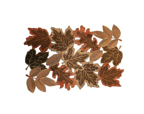 Fall placemats Set of 4 Embroidered Table Runner 11x17Inches for Thanksgiving Place and Autumn Harvest