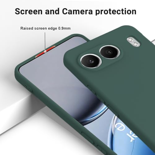 Image of DIZORO Microfiber Candy Compatible for Oneplus Nord 4 5G Smooth Touch Cushion Liquid Soft Silicone Gel Rubber Phone Cases Non-Slip Full Body Protective Shockproof Back Cover - Forest Green