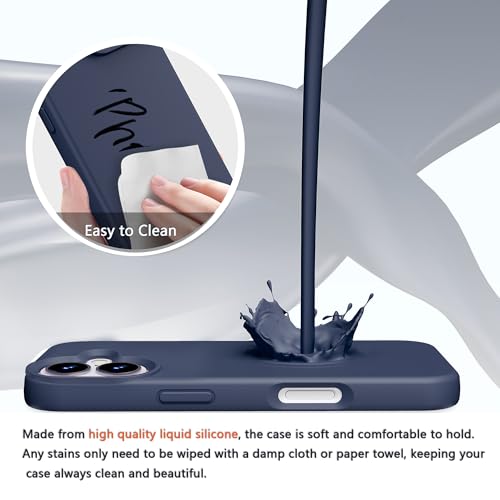 Image of iPhone 17 Case Silicone,Soft Microfiber Lining(Midnight Blue)