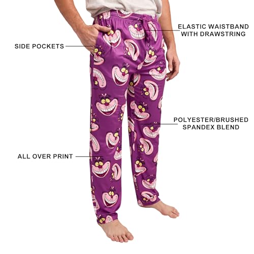 Disney Alice In Wonderland Chesire Cat All-Over Print Adult Purple Sleep Pajama Pants2