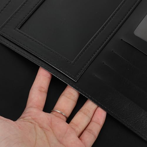Porte-documents portable plusieurs compartiments en cuir noir pour organiser vos dossiers A4