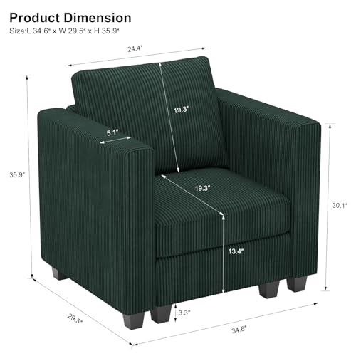 Sillón Plegable Verde de Corduroy miniatura 2