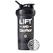 GOMOYO Lift and Destroy on BlenderBottle Brand ProStak Shaker Cup, 22-oz. Protein Shaker Bottle with BlenderBall Whisk and 2 Twist n’ Lock Attachable containers (Black)