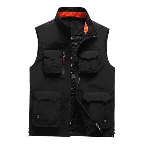 Gilet d'été en maille pour homme avec de nombreuses poches zippées veste ultra respirante