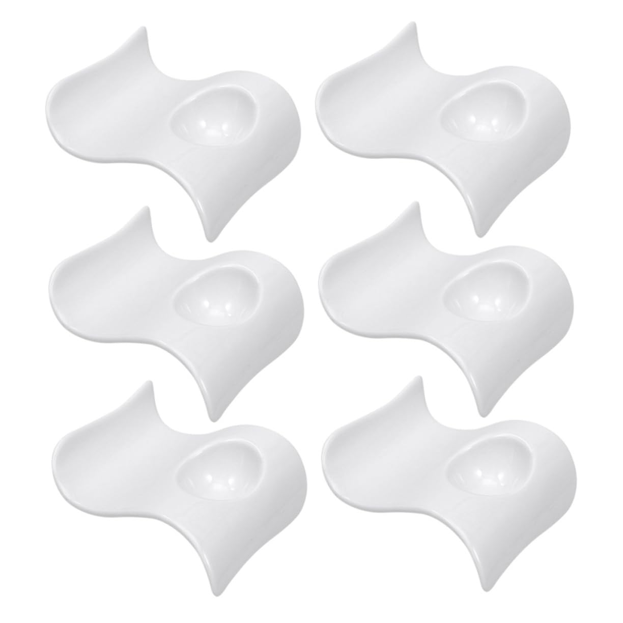 Alipis Coquetiers en Céramique Blanche pour Tenir Œufs Durs Modernes et Élégants 6 Pièces Plateaux de Conservation Pratiques Petit Déjeuner