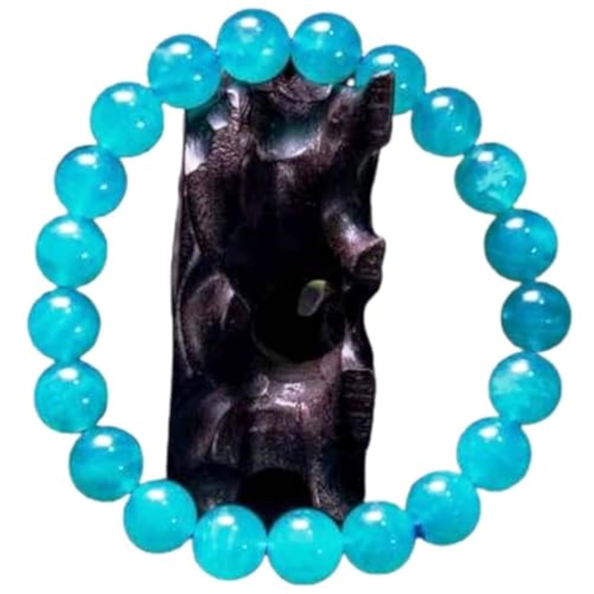 Natural Amazonite Quartz 8mm Smooth Cut Beads Gemstone Stretch Bracelet