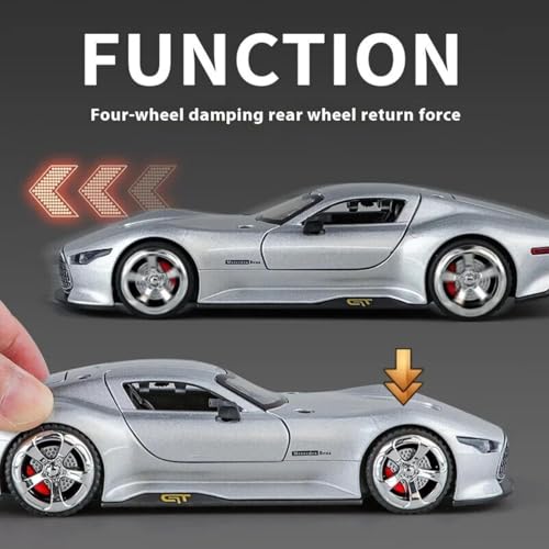 Image of Shot and Best Pull Back Die Cast Sports Car Toy, Metal Racing Car Model with Gullwing Doors, Realistic Collectible Vehicle, Gift Toy for Kids Boys Girls