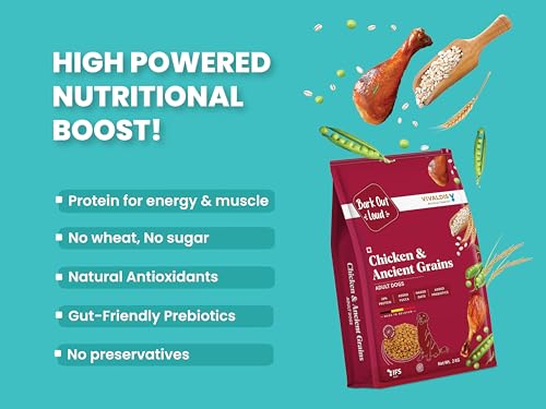 Bark-Out-Loud-by-Vivaldis-Chicken-Ancient-Grains-Adult-Dry-Dog-Food-Rich-in-Protein-Antioxidants-Fibre-Prebiotics-Herbs-for-8kg-Medium-Large-Dogs-Pack-of-2-kg