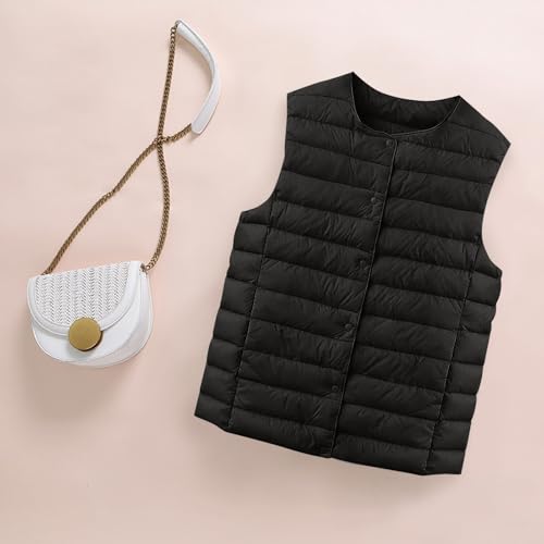 Womens Lightweight Puffer Vest Packable Warm Winter Sleeveless Jacket Crew Neck Water Resistant Quilted Vest3