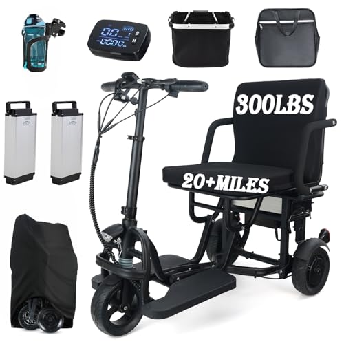 New Upgrade Folding Mobility Scooters for Adults, 9.32mph 40 Miles