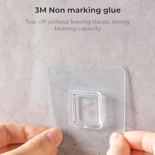 Image of Adhesive Stronger Plastic Wall Hangers 360 Degree Folding Hooks for Hanging Robe, Coat, Bags, Lights, Calendars,Towel, Keys, Oil-Proof Heavy-Duty for Bathroom Kitchen Pack of 5
