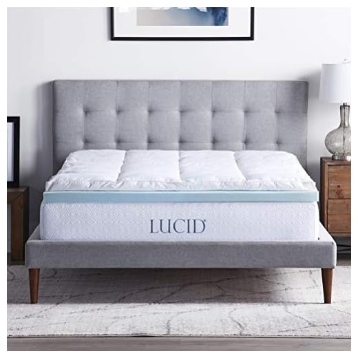 LUCID 4 Inch Down Alternative and Gel Memory Foam Mattress Topper - Three Toppers In One - Queen, Blue