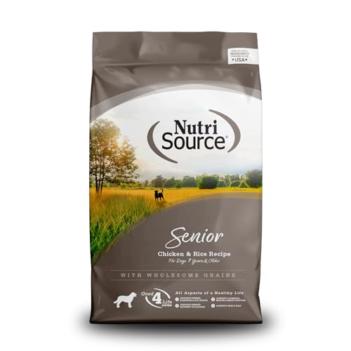 NutriSource Dry Dog Food for Seniors, Chicken and Rice, 4LB