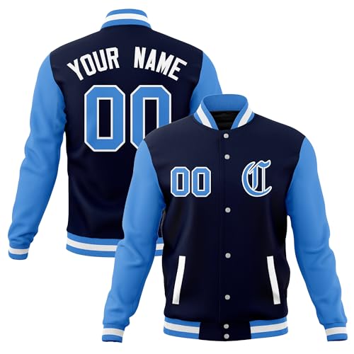 Custom Men's Varsity Baseball Jacket Coats Letterman Bomber Jackets Personalized Stitched Name Number Big Size