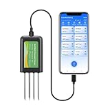 SHIHUANI 8-in-1 Intelligent Soil NPK Sensor Salinity EC Moisture Temp pH Tester with APP Data Logger(8 in 1 NPK Tester)