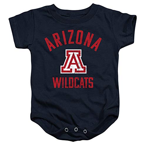 University of Arizona Official One Color Wildcats Logo Unisex Infant Snap Suit for Baby, Navy, Medium (12 Months)