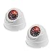 JZK Lot de 2 Caméra dôme Factice Fausse Dummy Caméra sans Fil CCTV Sécurité Surveillance intérieur avec Rouge LED-Blanc