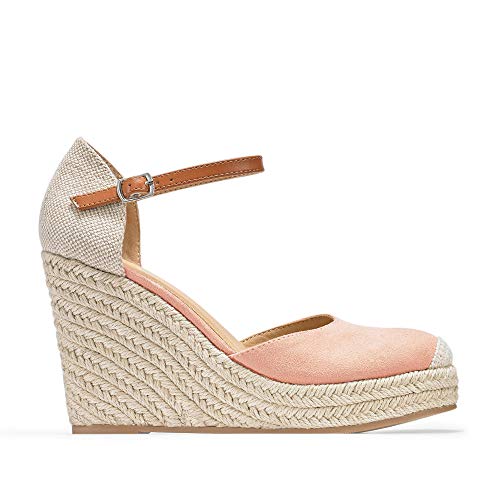 Image of FISACE Womens Summer Espadrille Heel Platform Wedge Sandals Ankle Buckle Strap Closed Toe Shoes