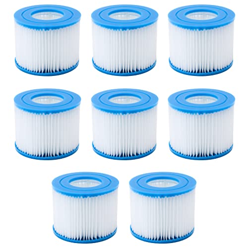 MaxEarn 8Pcs VI Filters, Hot Tub Filter Cartridges Replacement Water Filter for Lay-Z Spa, Miami, Vegas, Monaco