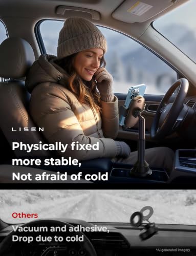 Image of LISEN Cup Holder Phone Holder [No Shaking] Phone Holder for Car, 360 Adjustable iPhone Holder Car Accessories for Women Truck Jeep Golf for iPhone 17 Pro Max 16 15 14 Samsung S25 All 4-7'' Phone