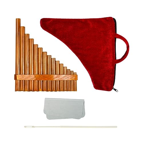 pan Flute Beginners Pan Flute for Beginner 15 Pipes G Key Panpipes Bamboo G Tone Pan Pipe Instrument Chinese Traditional Instrument Flutes (Color : Left Hand)