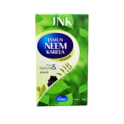 Geofit Jamun Neem Karela Powder - 200g (Pack of 2 | Helps Control Blood Sugar Level & Reduces Bad Cholesterol | Maintain Sugar Level | Enriched with Neem, Jamun & Karela Herbs