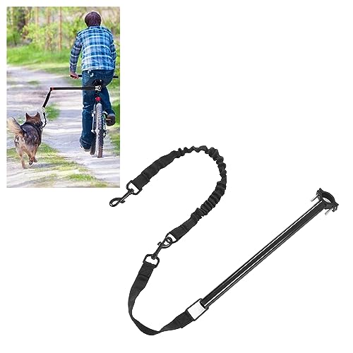 Retractable Metal Bike Dog Leash for Cycling Jogging & Training, 30-inch Elastic Pet Leash Compatible with Most - Image 2