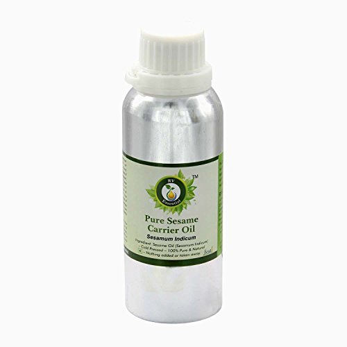 R V Essential Pure Sesame Carrier Oil 630ml (21oz)- Sesamum Indicum (100% Pure and Natural Cold Pressed)