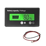 12V 24V 36V 48V バッテリーメーター 防水モニターゲージ デジタル電圧計テスター 3S-26Sリチウム電池と鉛蓄電池用 ほとんどの車用 LCDディスプレイ グリーンバックライト