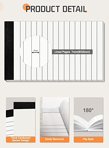 8 Pack Small Notepads Refills Notepad Replacement Refills Memo Pads 3 x 5 IN Lined Writing Note Pads with 30 Sheets Paper in Each Pad Mini Pocket Notebook Refills for Taking Notes White Writing Pads - Image 2