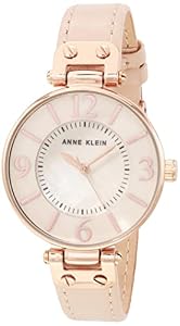 Anne Klein Women's Leather Strap Watch 10/9168RGBH