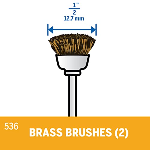 Image of Dremel 536-02 Brass Brushes (2 Pack), 1 /2 inch Diameter