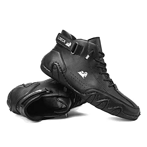 Tzsaixeh Italian Handmade Suede High Boots - Mens Casual Non-Slip Breathable Chukka Boots