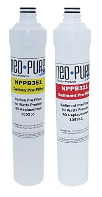 Neo-Pure Compatible Pure Plus Reverse Osmosis Water Filter Replacement kits For Watts Premier 531102 (Compatible Replacement Kits, 2 Count (Pack of 1) 531102)