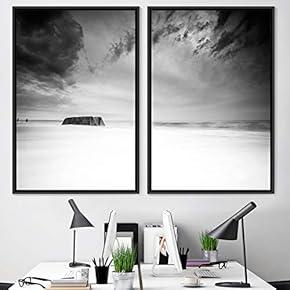 signwin 2 Piece Framed Canvas Wall Art Black...