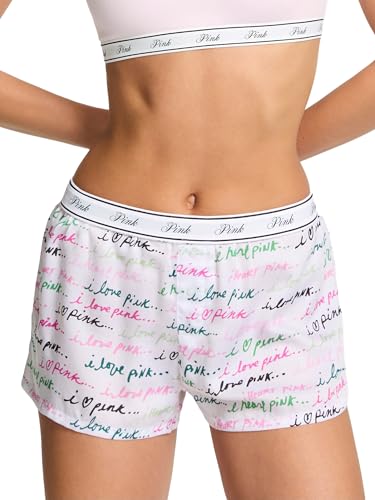 Victoria's Secret PINK Women's Boxy Pajama Shorts, Pink Script, S - image 1