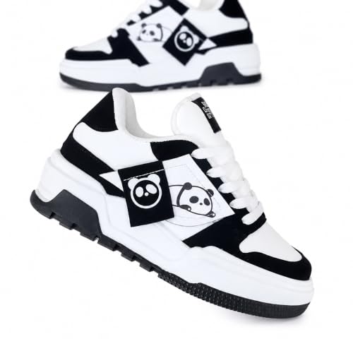 Panda Print Chunky Sneakers for Women | Lightweight Platform Walk...