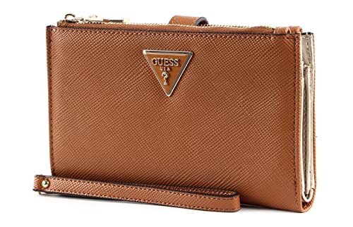 GUESS Laurel SLG Double Zip Organizer Light Cognac