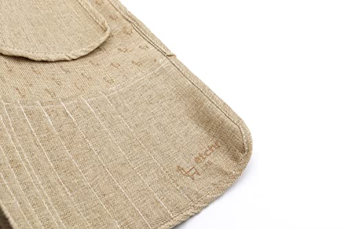 Image of ETCHR Canvas Roll Up Brush Pouch - Brown Paint Brush Holder with Canvas Ties
