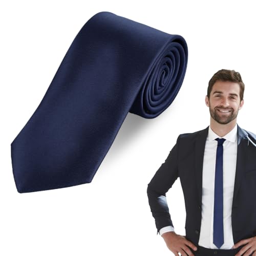 GNALIA Cravate Homme Élégante, 1 Pièce Largeur 5Cm Bleu Marine Pour Mariage Et Cérémonies Avec Boîte Cadeau