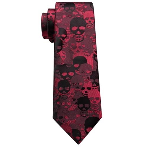 Image of Barry.Wang Silk Ties for Men Fun Necktie and Tie Clip Set for Wedding Party Business Formal Extra Long