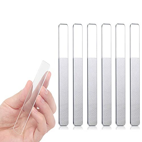 Premium Set bestehend aus 6 Glasnagelfeilen, Professionelle Glasnagelfeile Nagelfeile für Naturnägel, Babys, Kinder…