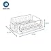 iDesign Forma Stainless Steel Sink Dish Drainer Rack with Tray Kitchen Drying Rack for Drying Glasses, Silverware, Bowls, Plates, Clear